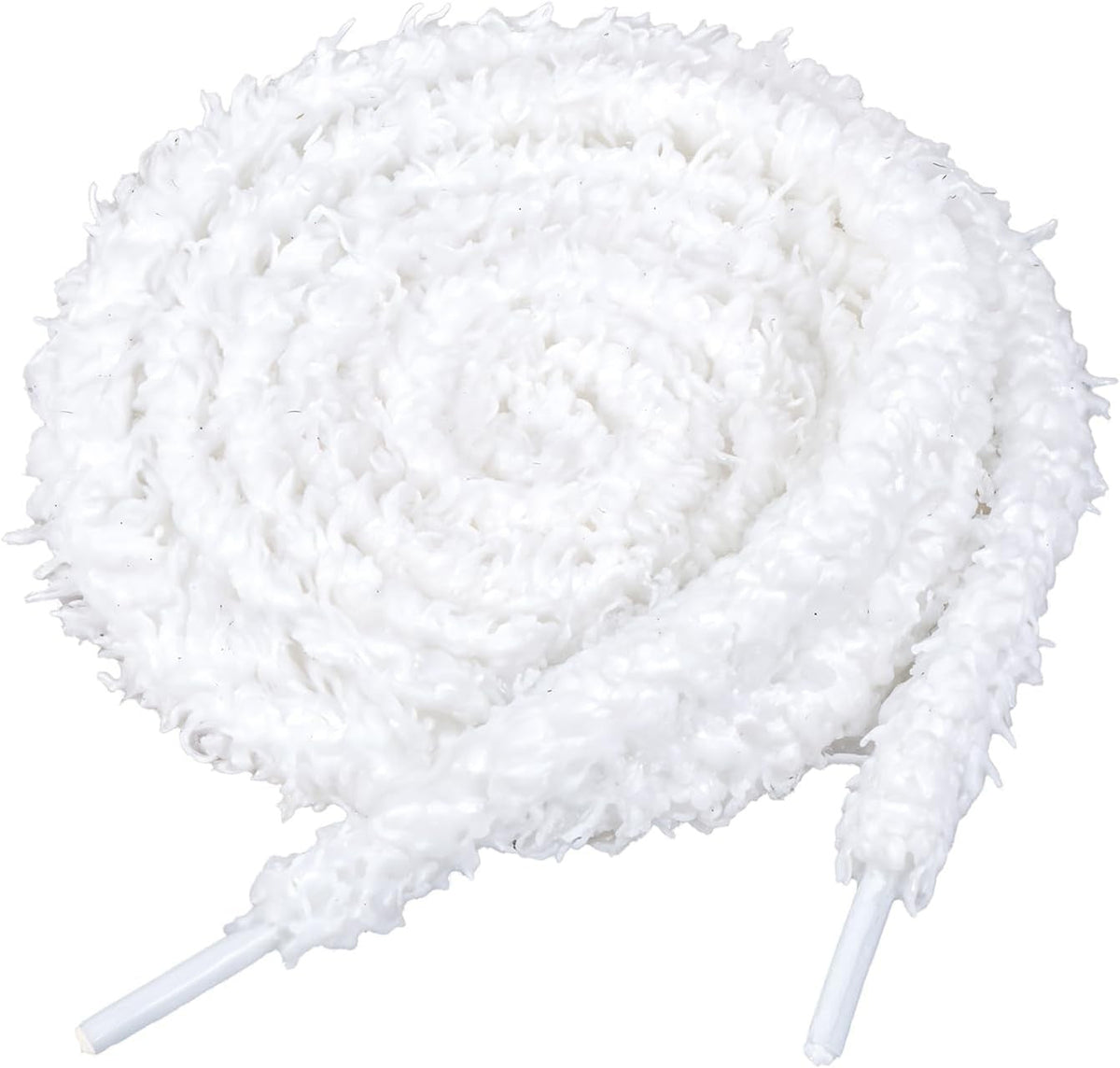 new 2 Pair Fuzzy Flat Shoe Laces Soft White Plush Thick Shoelace 55inch, 07FC0E-D4 - KOEEK