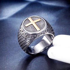 HotStainless Steel Mens Christian Cross Ring For Men Women Silver Size 7-13 07FC0E-D4 - KOEEK