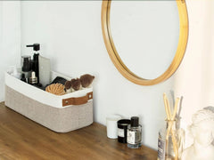 Narrow storage box, small storage basket, long storage basket with handle 07FC0E-D4 - KOEEK