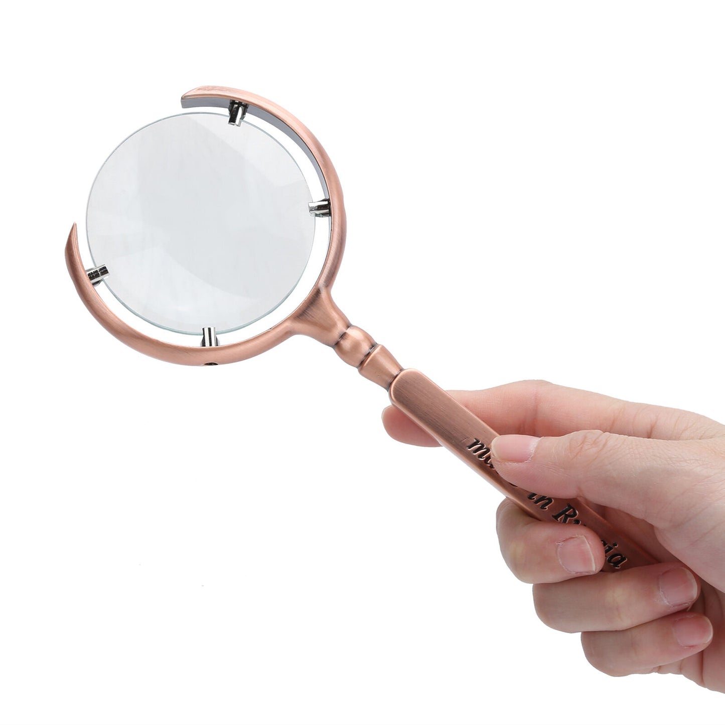 new Portable Handheld Magnifier X8 Magnifying Glass 60mm Lens Dia Bronze US koeek - KOEEK