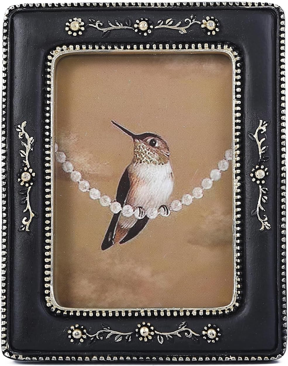new SIKOO Small Vintage Picture Frames 2.5x3.5 Antique 2.5 x 3.5, Black and Gold