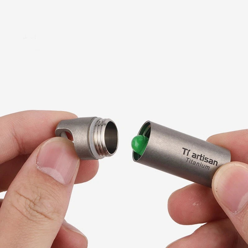 EDC Titanium Waterproof Box Sealed Storage Tank Portable Pill Container Keychain 07FC0E-D4 - KOEEK