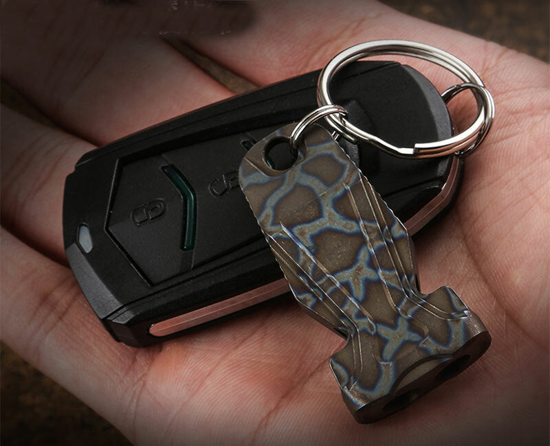 Titanium Alloy Twin Tubes Safety Whistle SOS High Frequency outdoor Survival EDC 07FC0E-D4 - KOEEK