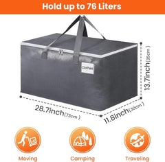 Large moving boxes with zippers and handles, 76 liters, 10 pieces per pack. 07FC0E-D4 - KOEEK