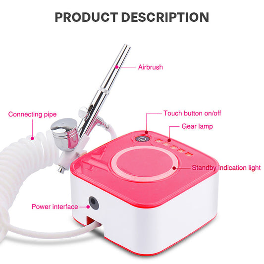 new Airbrush Spray Oxygen Sprayer Face Moisturizing Airbrush Pink(US Plug ) HGF koeek - KOEEK