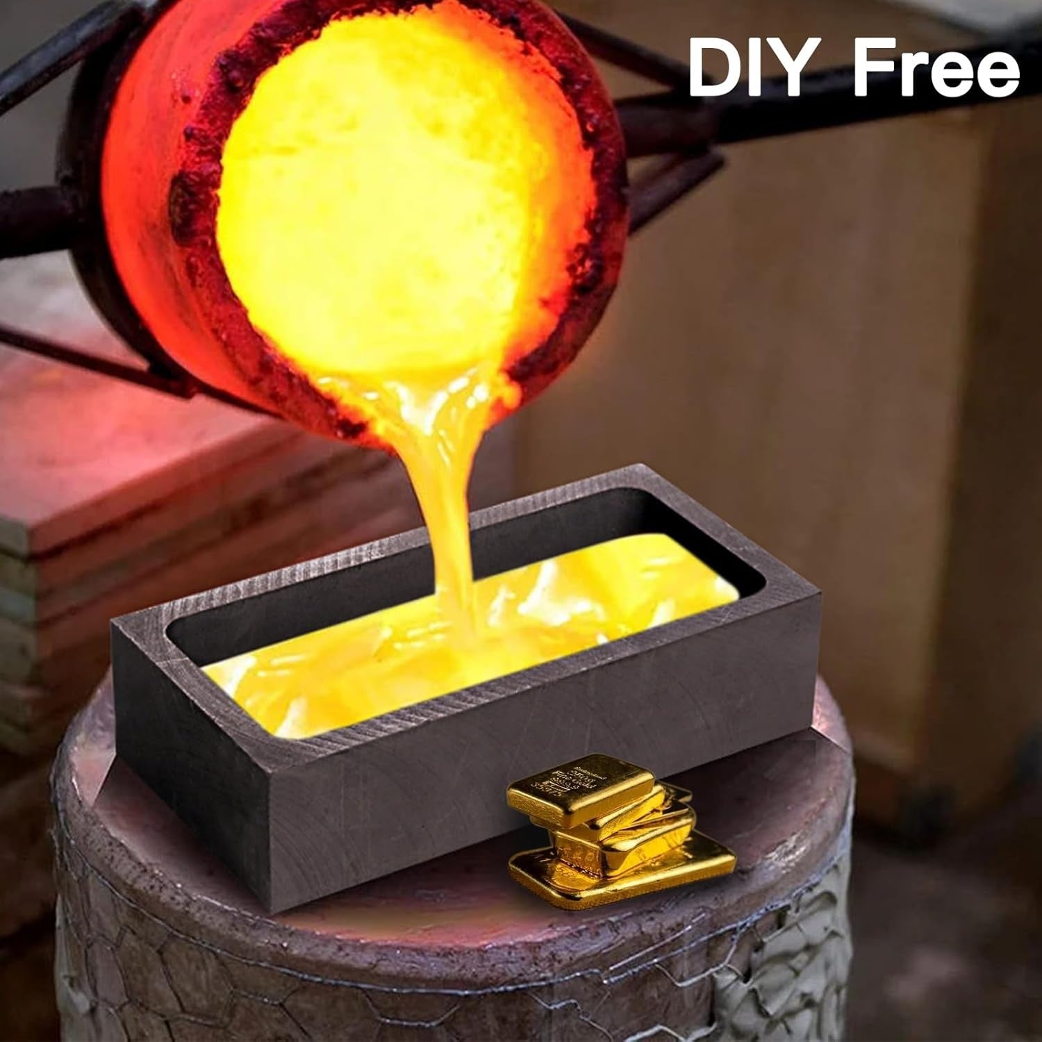 new 5 Pieces Crucible Metal Melting Kit, Including 2 Clay Graphite black 07FC0E-D4 - KOEEK