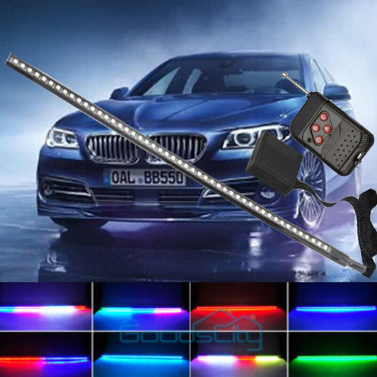 ny 48 LED RGB Knight Rider Skanner Blits Bil Strobe 7 Farge Lys Kit Strip 22 Tommer