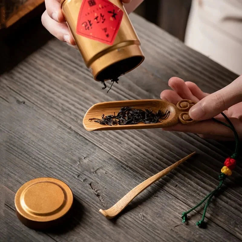 Chaze Tea Needle Set Traditional Kung Fu Tea Accessories Handmade Bamboo Carving 07FC0E-D4 - KOEEK