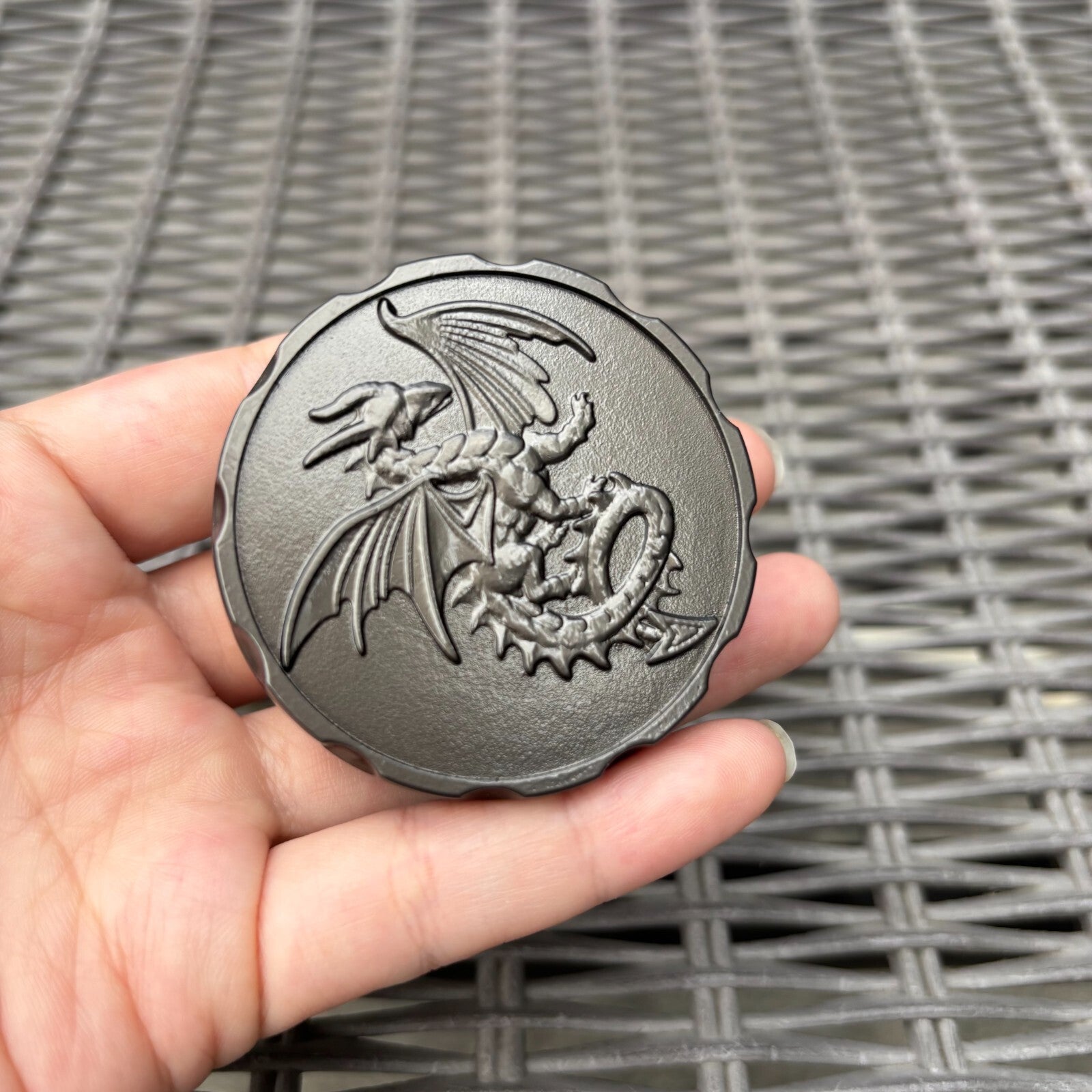 Metal Fingertip Gyro Roulette Dice for Dungeons and Dragons Spinner EDC Dice Toy 07FC0E-D4 - KOEEK