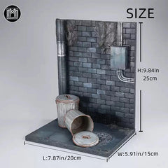 MMMToys 1/12 Scale M2509 Beneath The Pipe Diorama  Model Base Background Collect 07FC0E-D4 - KOEEK