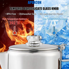 Coffee dripper with two heat-resistant reinforced glass knobs 07FC0E-D4 - KOEEK
