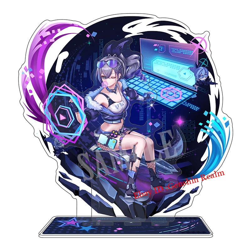 Anime Honkai: Star Rail Silver Wolf Acrylic Desktop Stand Figure Collection Deco 07FC0E-D4 - KOEEK