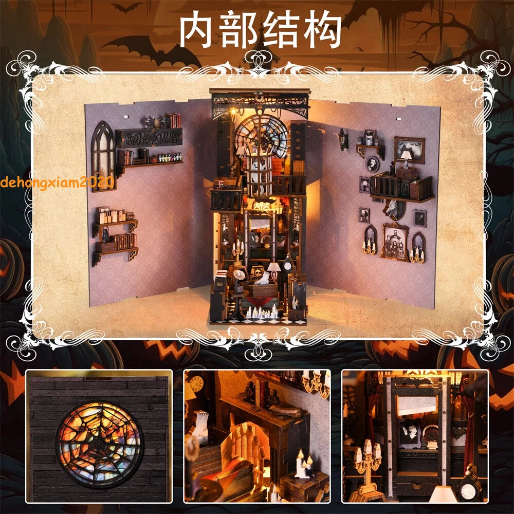 The Addams Family DIY LED Small House Building Block Bookends Model Gift Toys 07FC0E-D4 - KOEEK