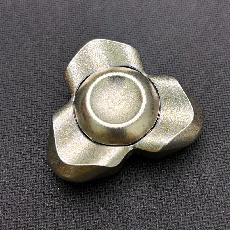 Retro Silver EDC Fidget Spinner Stainless Steel Hand Spinner Relieve Stress Toy 07FC0E-D4 - KOEEK