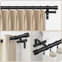 1-inch double curtain rod, length range 36 to 72 inches (3 to 6 feet) 07FC0E-D4 - KOEEK