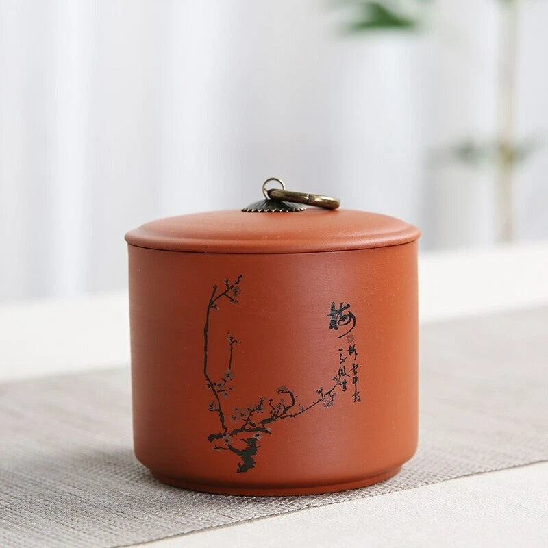 1pc Purple Clay Tea Jar Travel Tea Bag Storage Box Portable Sealed Tea Caddy 07FC0E-D4 - KOEEK