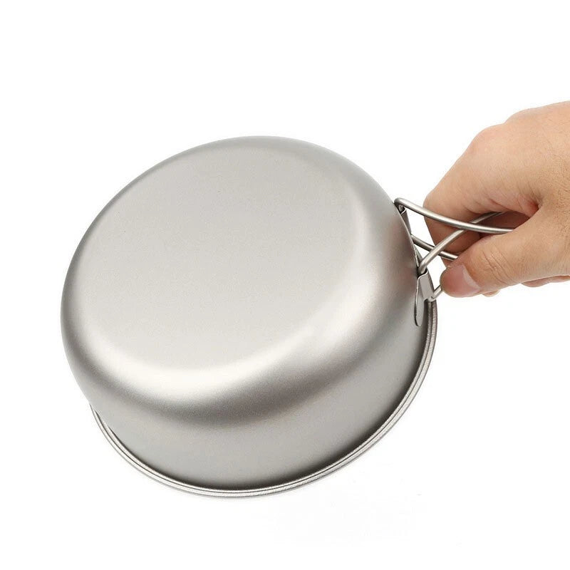 Pure Titanium Foldable Bowl Portable Camping Travel Tableware Scalded Frying Pan 07FC0E-D4 - KOEEK