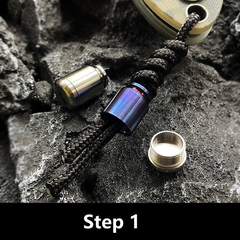 Titanium Alloy Knife Lanyard Bead Bottle Shape Paracord End Pendant Zip Pull EDC 07FC0E-D4 - KOEEK