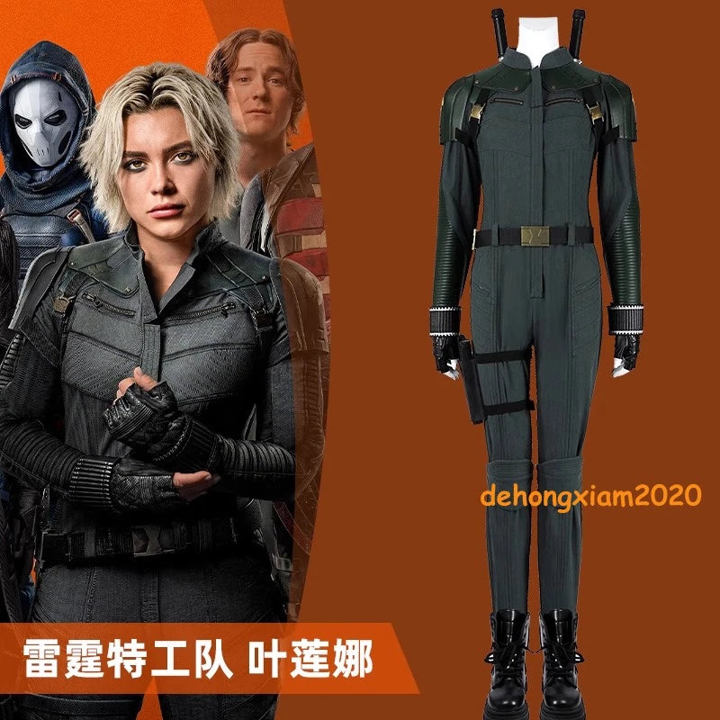 Thunderbolts* Yelena Belova Jumpsuit Outfit Black Widow Cosplay Costume Full Set 07FC0E-D4 - KOEEK