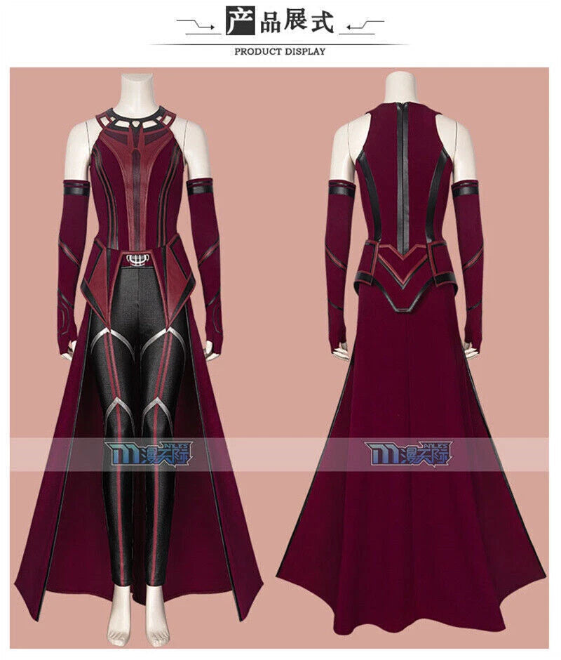 Anime Wanda Vision Costume Scarlet Witch Cosplay Outfits Halloween Gift 07FC0E-D4 - KOEEK