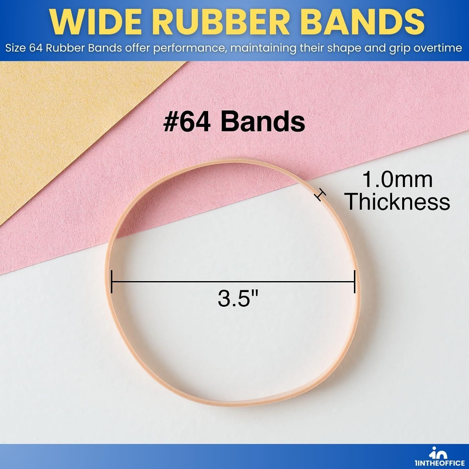 new 1InTheOffice Rubber Bands Thick Bands, Heavy Duty beige 1INTHEOFFICE - KOEEK