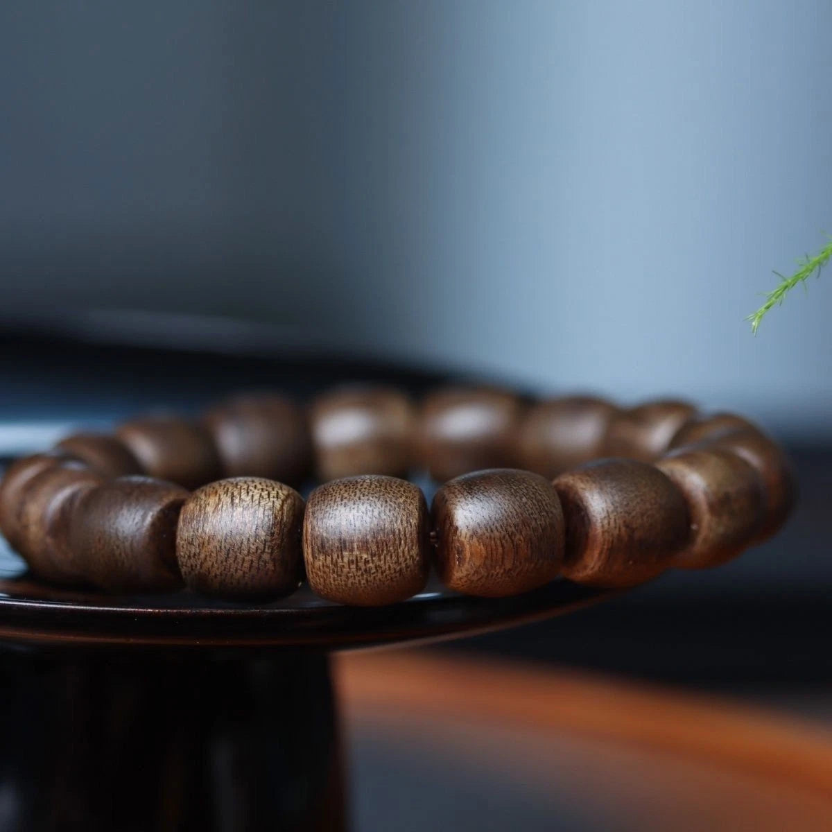 Kynam Agarwood Bracelet Multi Circle Drum Beads Vietnam Prayer Bead Jewelry 07FC0E-D4 - KOEEK