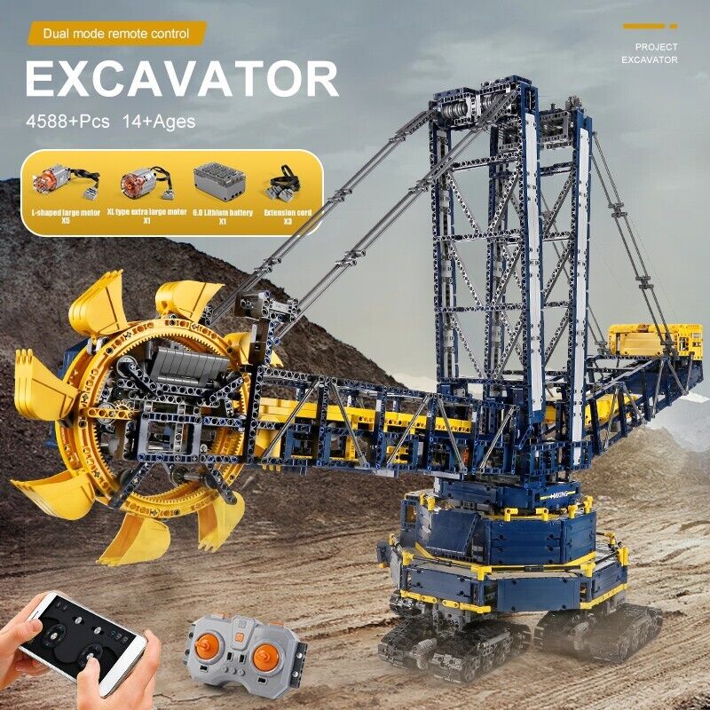 new Mould King 17006 Bucket Wheel Excavator Crane Building Block Toy Remote Control MOULD KING - KOEEK