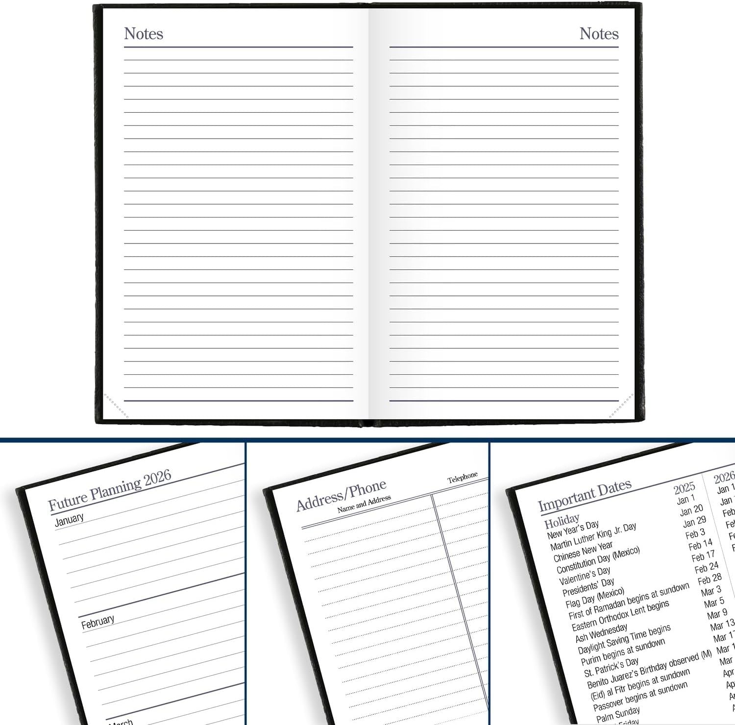 new AT-A-GLANCE 2025 Fine Diary, Weekly & Monthly 2-3/4" x 4-1/4", Black AT-A-GLANCE - KOEEK