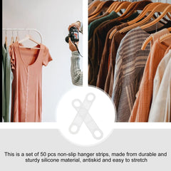 50 Pcs Non-slip Hanger Strip Nonslip Tape Clothes Hangers Travel Baby for 07FC0E-D4 - KOEEK
