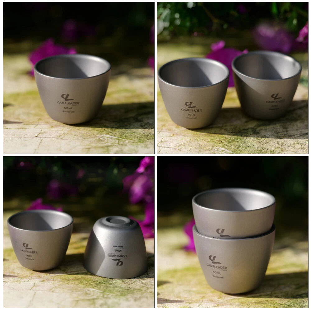 Titanium Outdoor Tea Set Travel Coffe Mug Portable Coffee Cup EDC Gifts 07FC0E-D4 - KOEEK