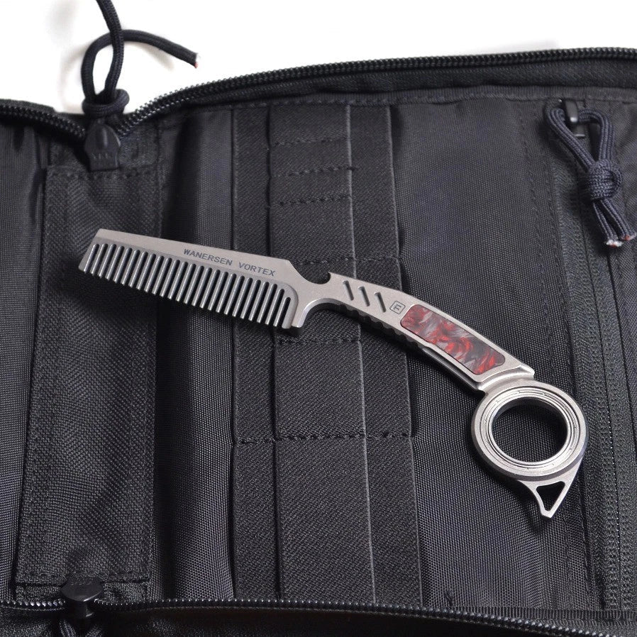 TC21 Titanium alloy Comb EDC Fidget Toy Multi Tool Lightweight Durable 07FC0E-D4 - KOEEK