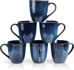 Coffee Mug Set, 12 oz, Set of 6, (Blue)
