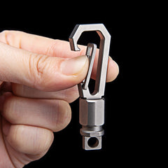 Titanium Alloy EDC Keychain w/ Keyring  Hanging Carabiner Buckle Multi Tool Gift 07FC0E-D4 - KOEEK