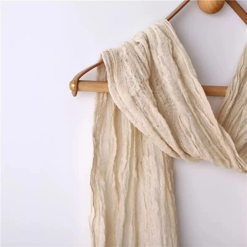Unisex Linen Cotton Soft Breathable Scarf Casual Plain Color Shawl Neckercheif 07FC0E-D4 - KOEEK