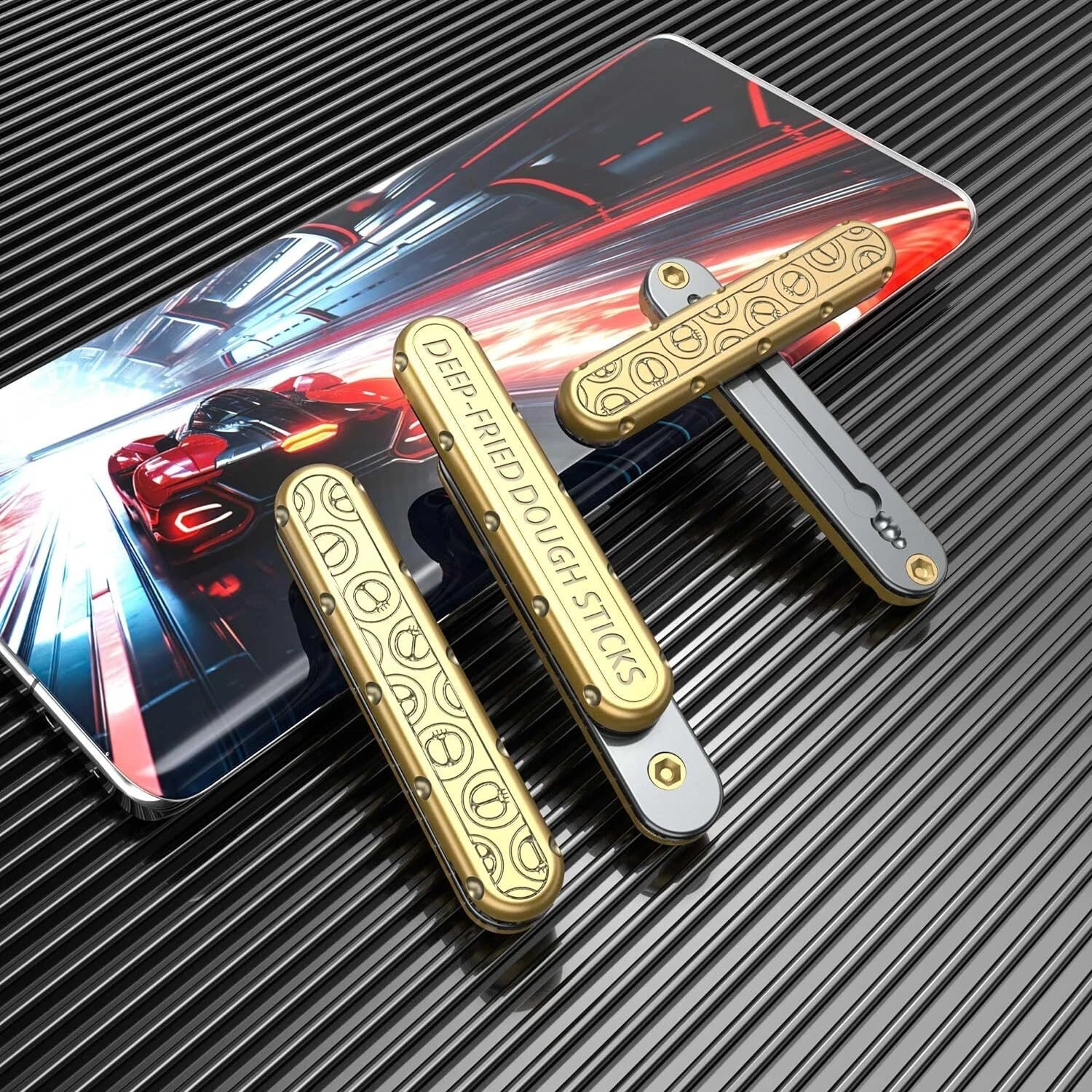 Fidget Slider Push Fried Stick PPB Desk Toy Adult Decompression Metal EDC Gifts 07FC0E-D4 - KOEEK