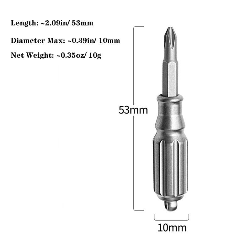 EDC Mini Titanium S2 Steel Screwdriver Portable Keychain Outdoor Pocket Tool Toy 07FC0E-D4 - KOEEK