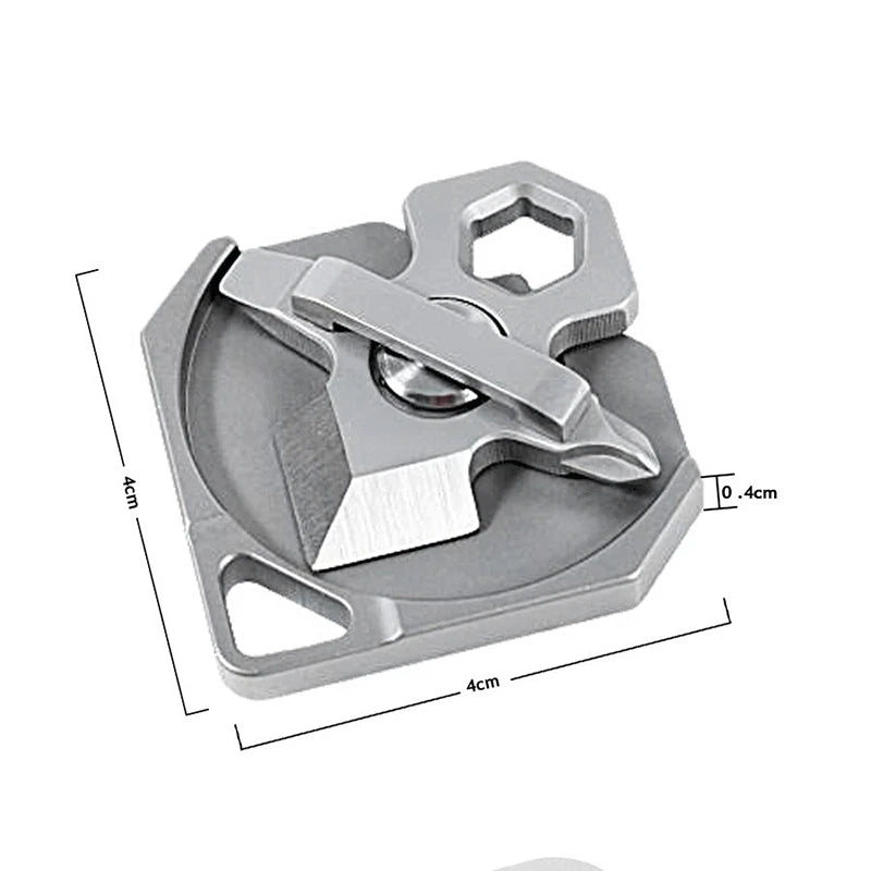 4 IN 1 Titanium Multi Tools Screwdriver Cutter Portable Camping EDC Keychain 07FC0E-D4 - KOEEK