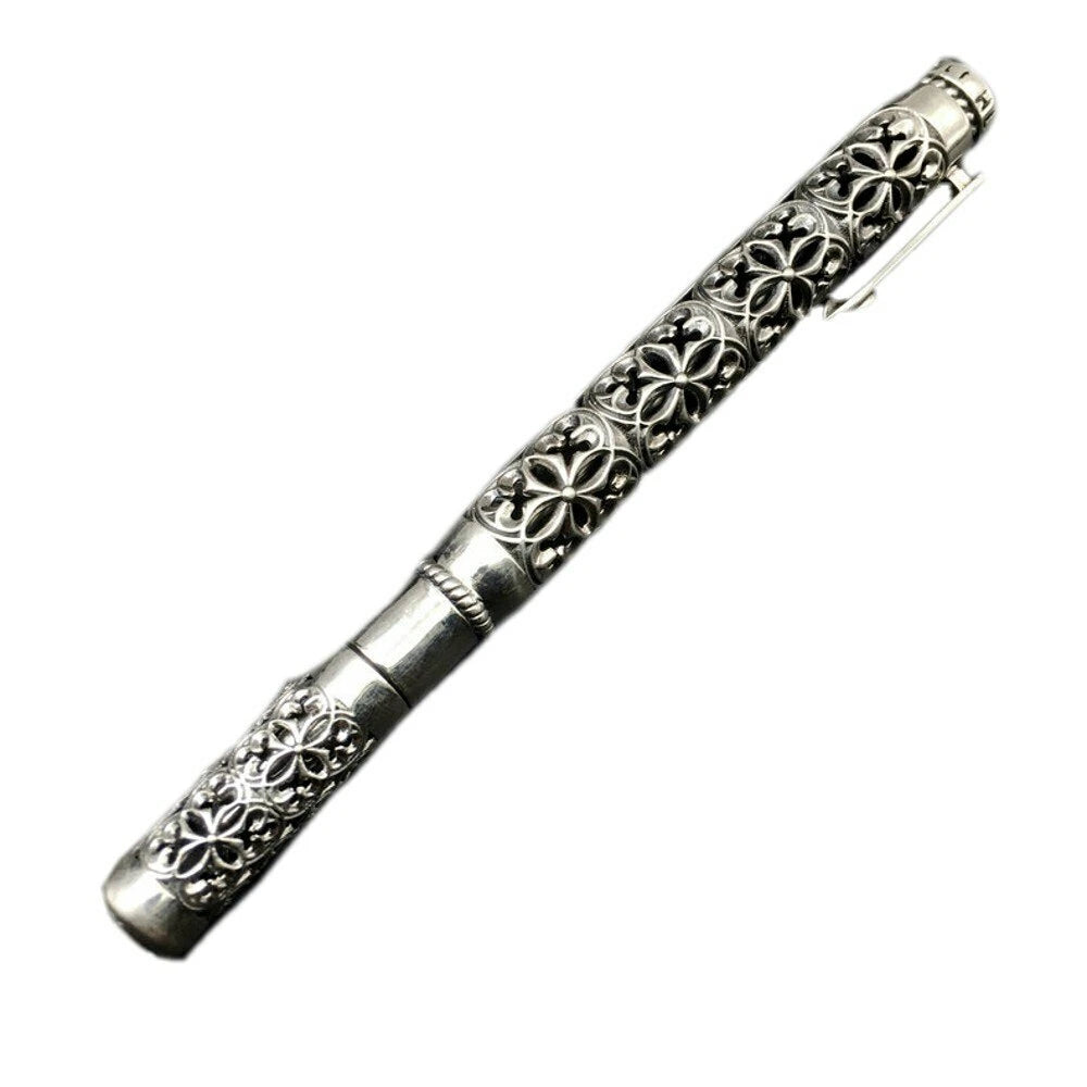 S925 Silver High Quality Ballpoint Pen EDC Tactical Signature Pen Gift 07FC0E-D4 - KOEEK
