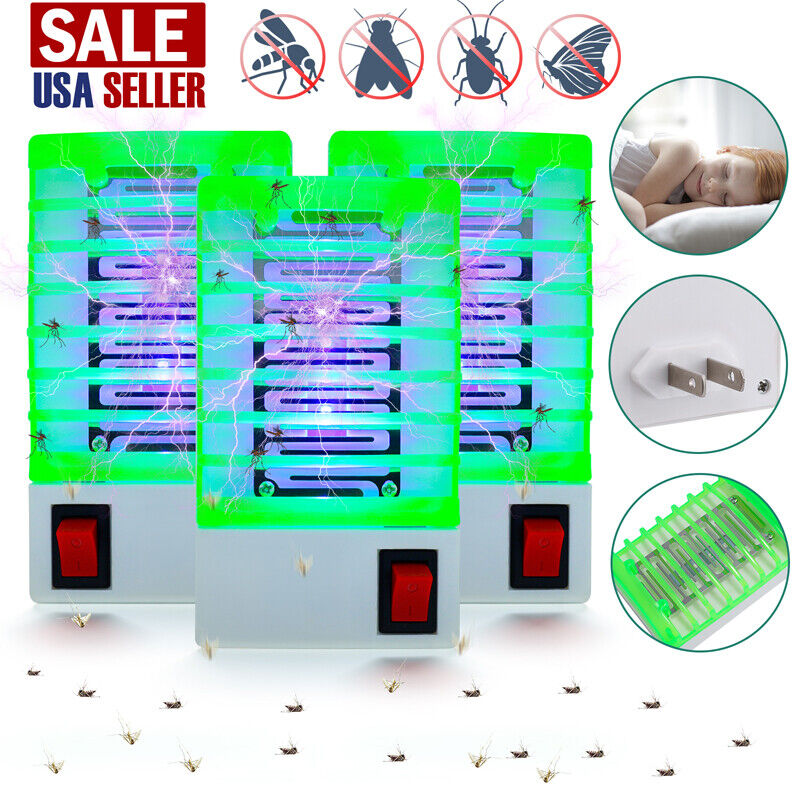 ny 3X Elektrisk Mosquito Fly Bug Insekt Zapper Killer Trap Lamp Stinger Skadedyrkontroll