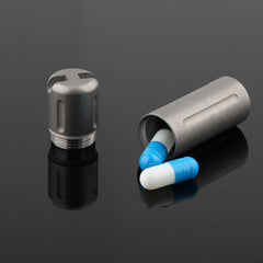 Waterproof canister pill Container Titanium EDC Emergency Key pendant Keychain 07FC0E-D4 - KOEEK