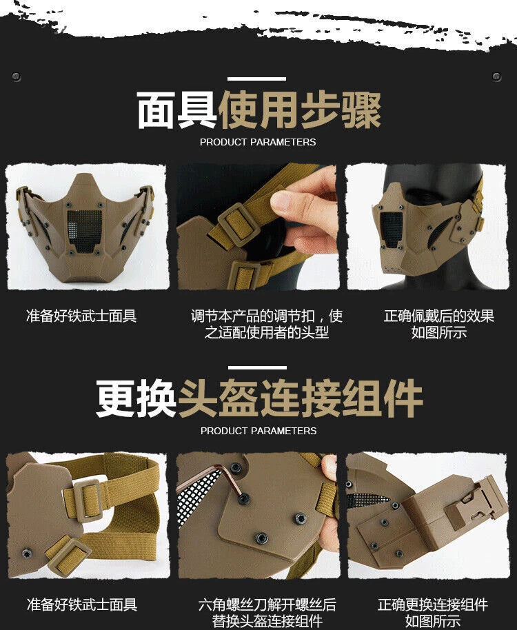 Tactical Airsoft FAST Helmet W/ Mask Goggle Paintball Protective Hunting Helmet 07FC0E-D4 - KOEEK