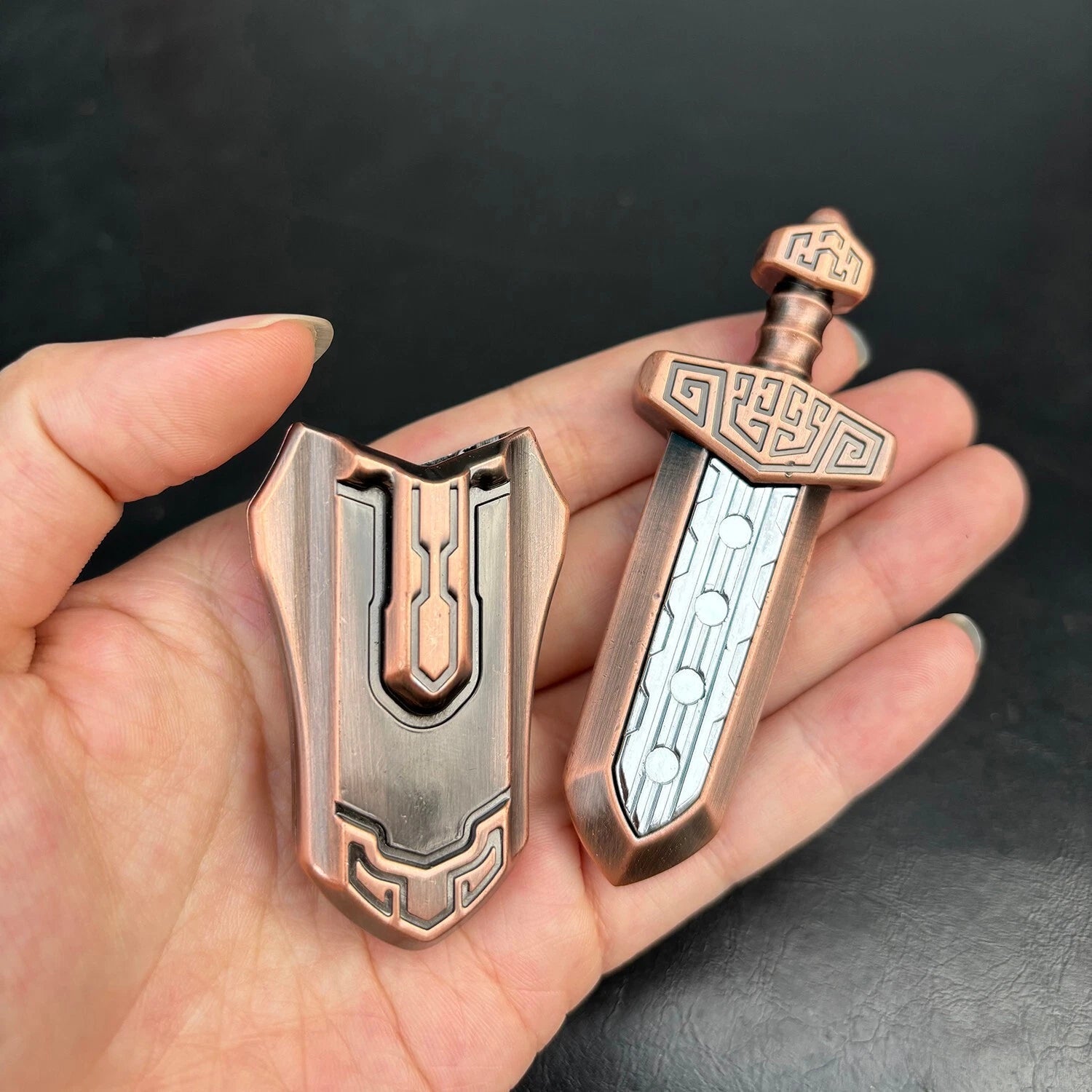EDC Swords Mechanical Magnetic Push Slider Metal Toys Decompression Fidget Toys 07FC0E-D4 - KOEEK