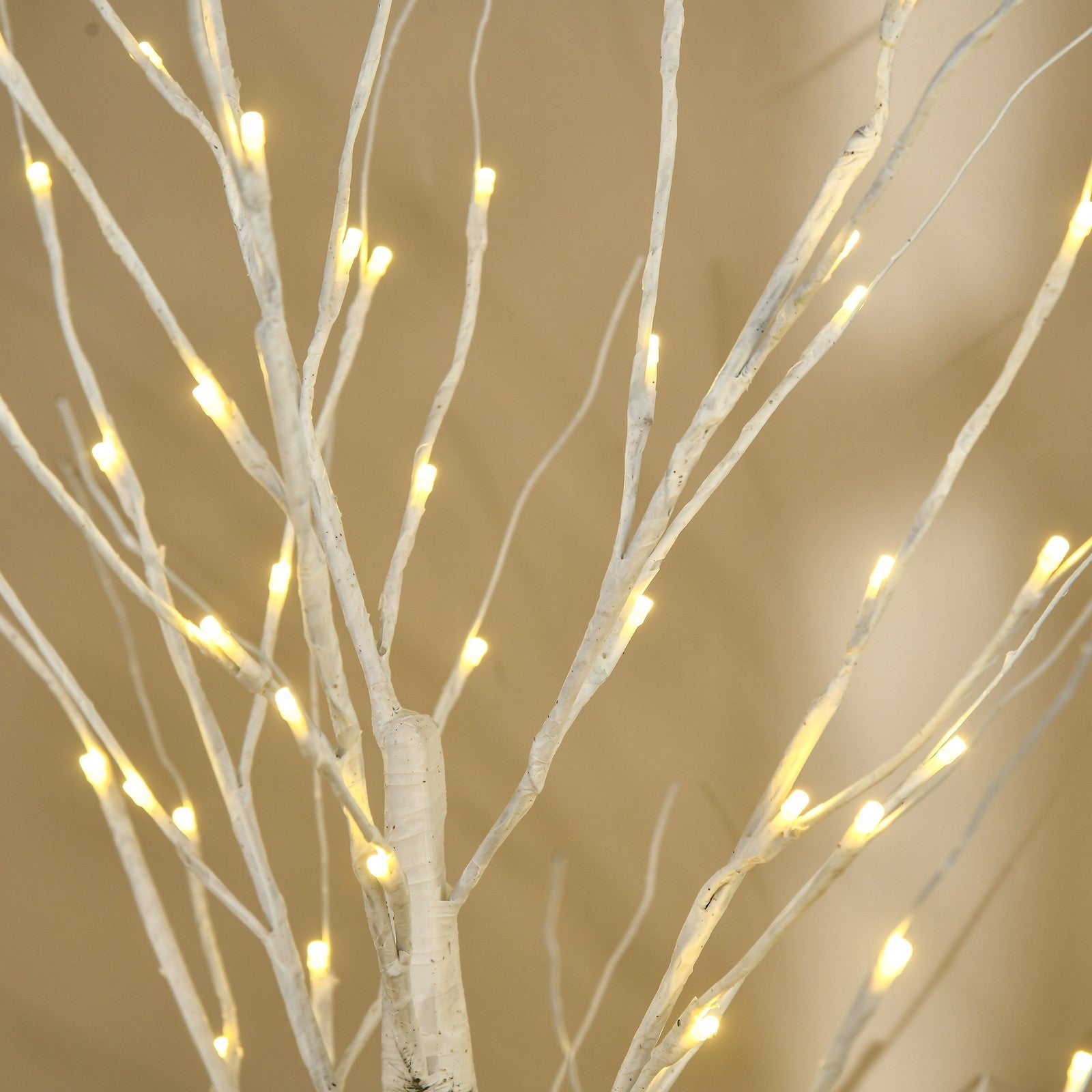HOMCOM 5ft Artificial White Birch Tree Light w/ 96 Warm White Pre-Lit LED Light HOMCOM - KOEEK