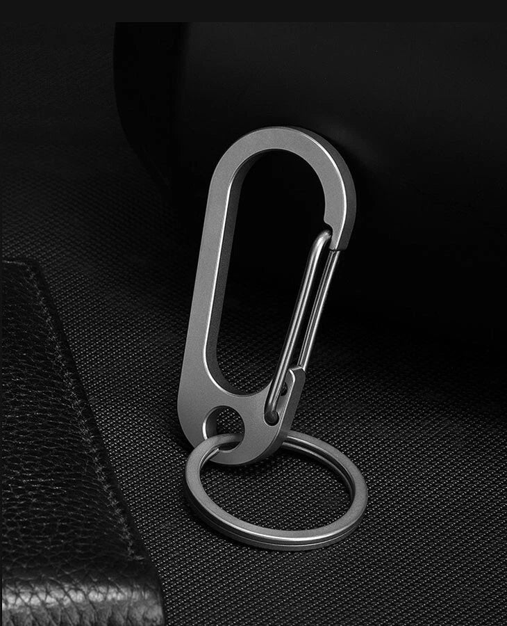 Titanium Alloy Keychain Carabiner Portable Waist Hang Buckle with Key Ring EDC 07FC0E-D4 - KOEEK