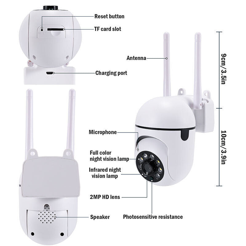 ny 1080P HD Camara De Seguridad WIFI Inalambrica Para Casa Exterior Smart Home 2024