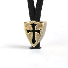 EDC Solid Brass Cross Mark Knife Bead Parachute Cord Pendant DIY Accessories 07FC0E-D4 - KOEEK