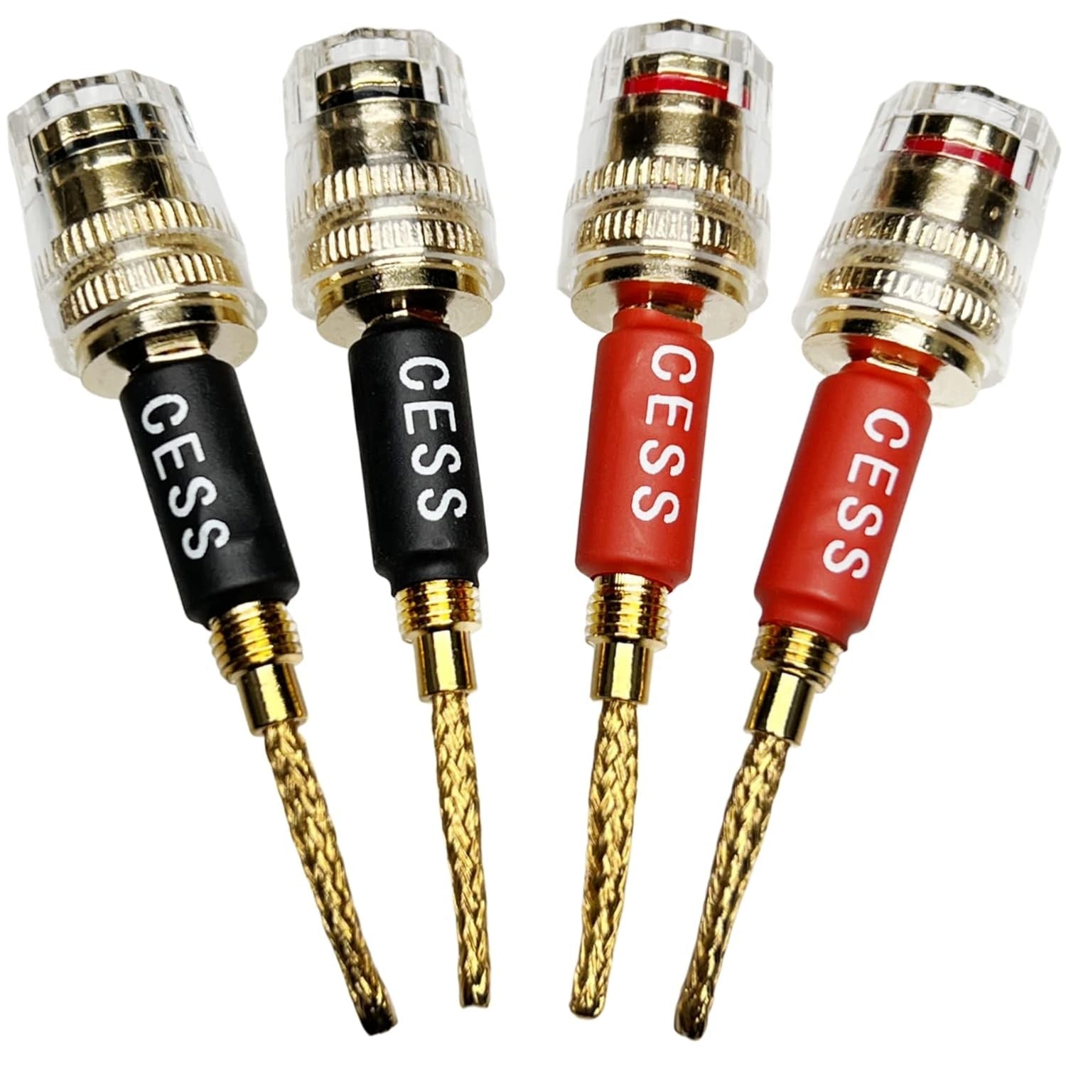 new CNCESS CESS-220 Pin Banana Plug to 4mm Female Jack/Speaker Black & Red 07FC0E-D4 - KOEEK