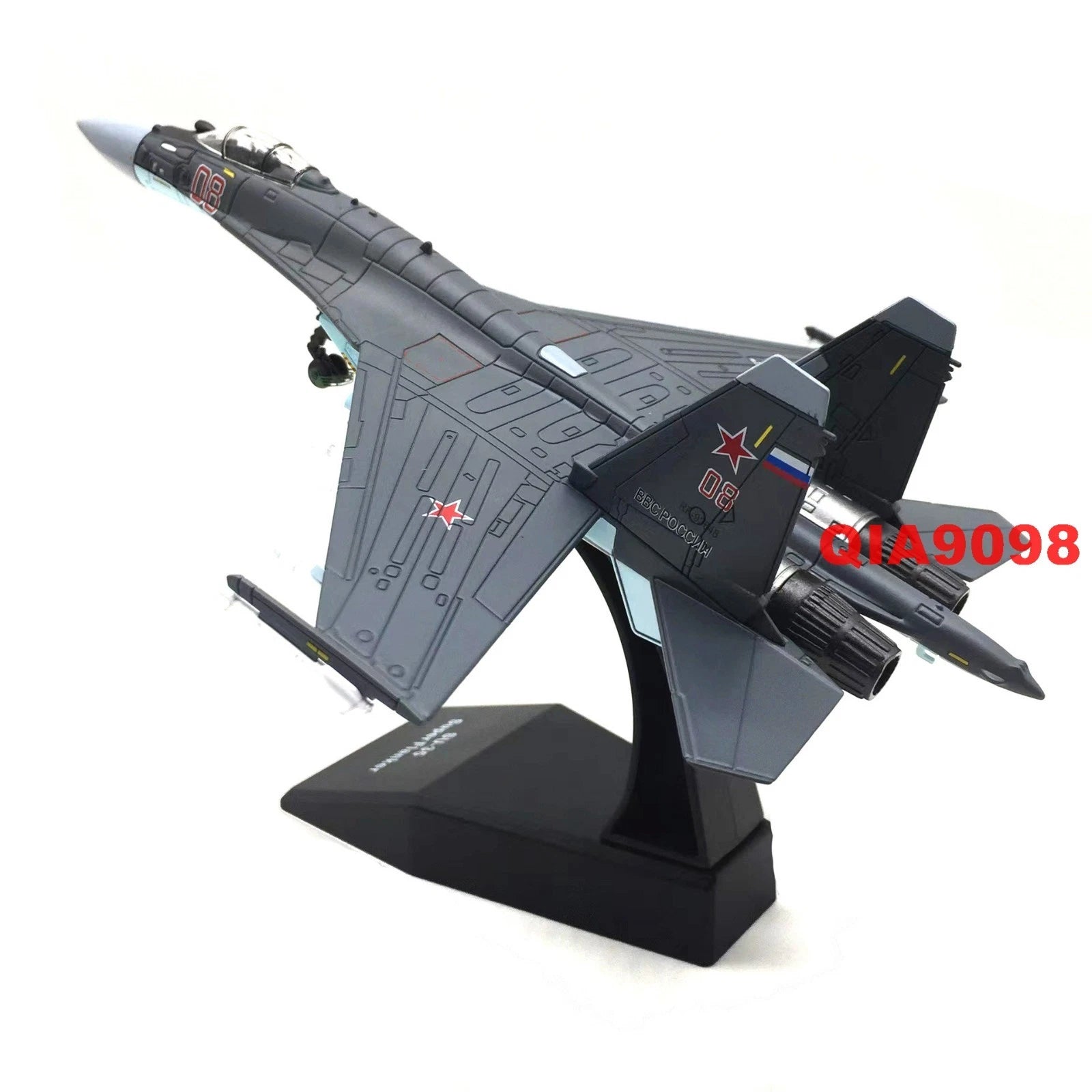 1/100 Scale Russian Sukhoi Su-35 Super Flanker Aircraft Metal Gray Model 07FC0E-D4 - KOEEK