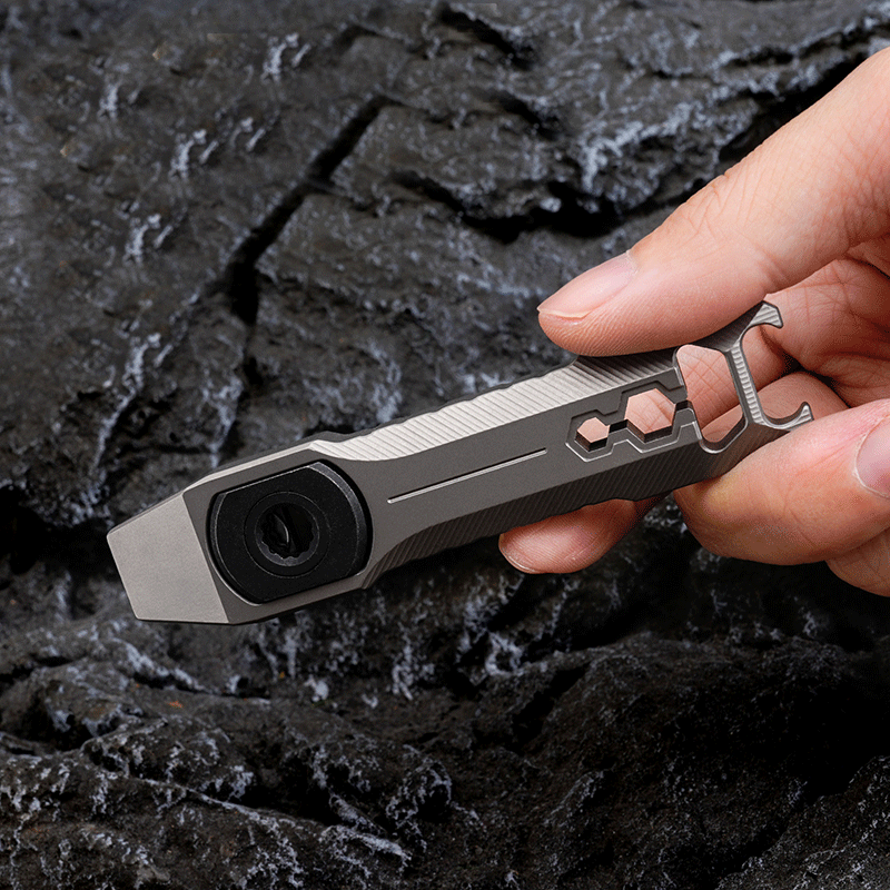 EDC Titanium Alloy Keychain Pocket Pry Bar Crowbar Opener Outdoor Multi Tools 07FC0E-D4 - KOEEK