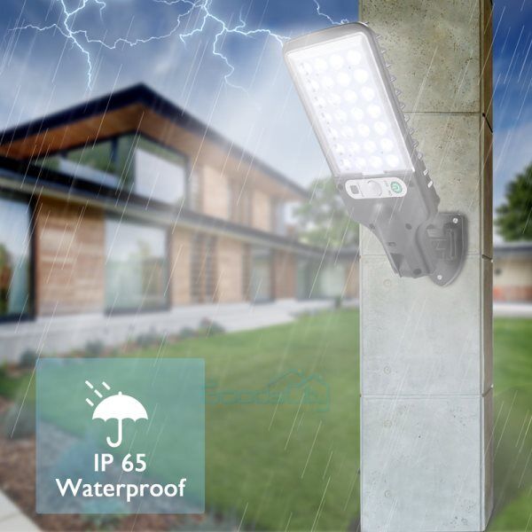 ny 1200000lm LED Solar Flood Light Security Bevægelsessensor Udendørs Yard Street Wall